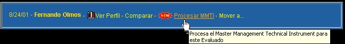 Seleccionando el procesamiento de un informe MMTI